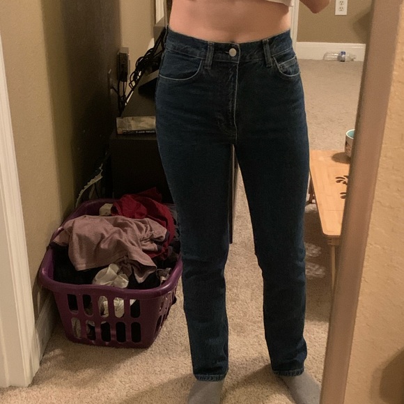 Reformation Liza ultra high rise, straight jeans in color, Newport. Size 24 - Picture 4 of 6